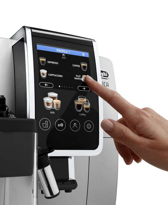 Кофемашина DeLonghi Dinamica Plus ECAM380.85.SB серебристый/черный в магазине «На диване» в Брянске  — Выгодная цена